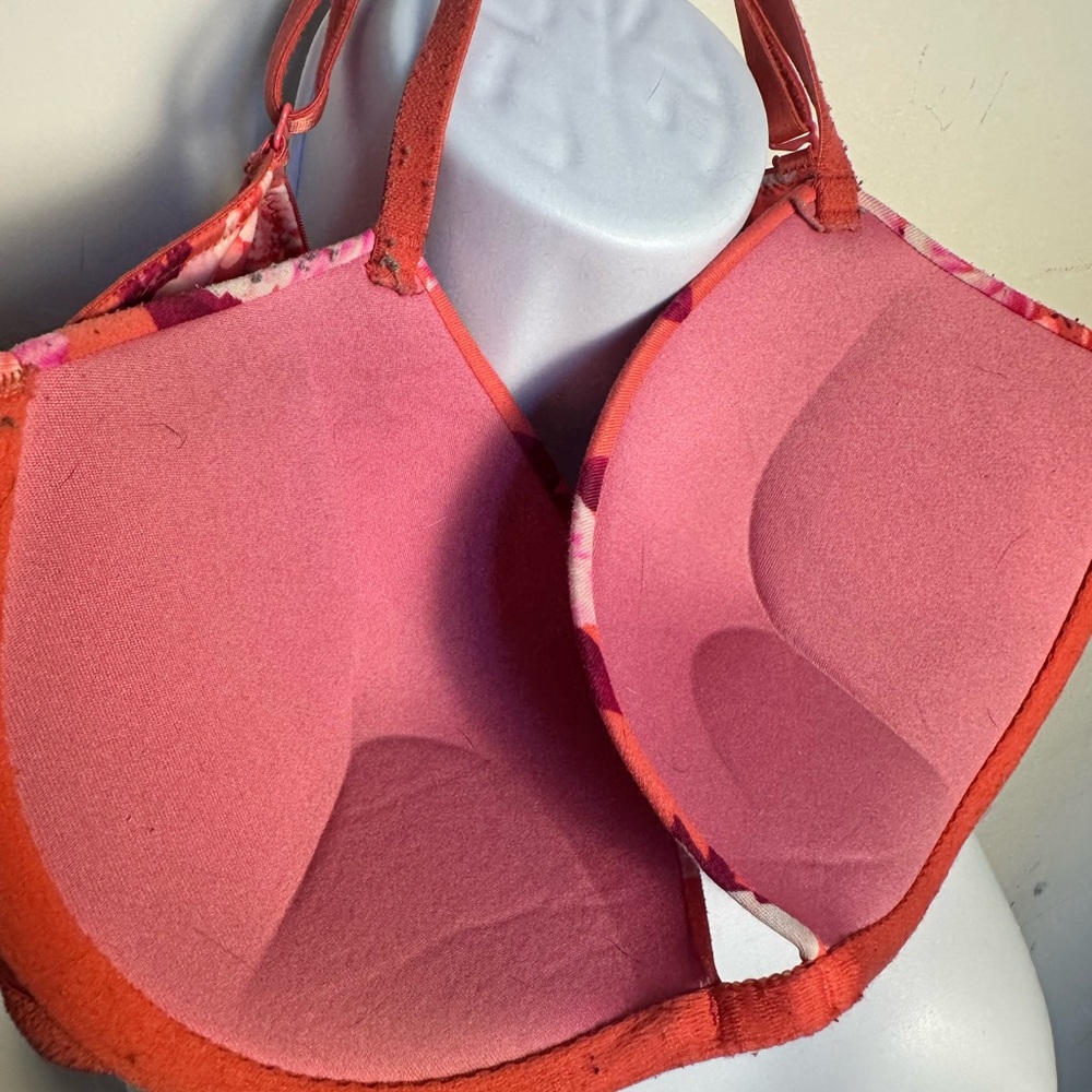 PINK Victoria’s Secret Wear Everywhere Super Push-up Floral Print Bra 34/C - Picture 11 of 12